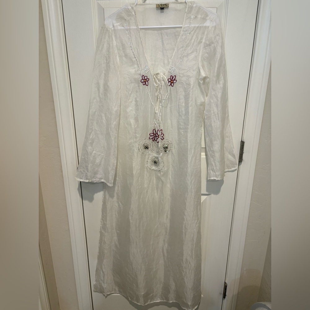 Elegant White Embroidered Dress